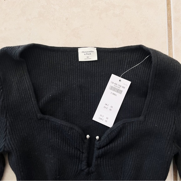 NWT Abercrombie Long-Sleeve Hardware Bodysuit - Black - Picture 5 of 7